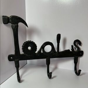 Cast Iron Black Metal Tool-Themed Wall Hook